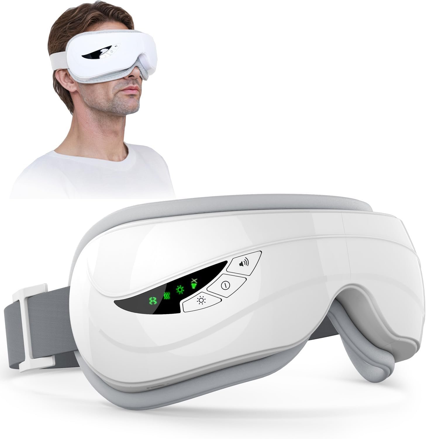 Eye Massager with Heat,Music,Compression, Heated Eye Mask Massage for Migraines & Headache Relief, Reduce Dry Eyes Improve Sleep, Reduce Strain.