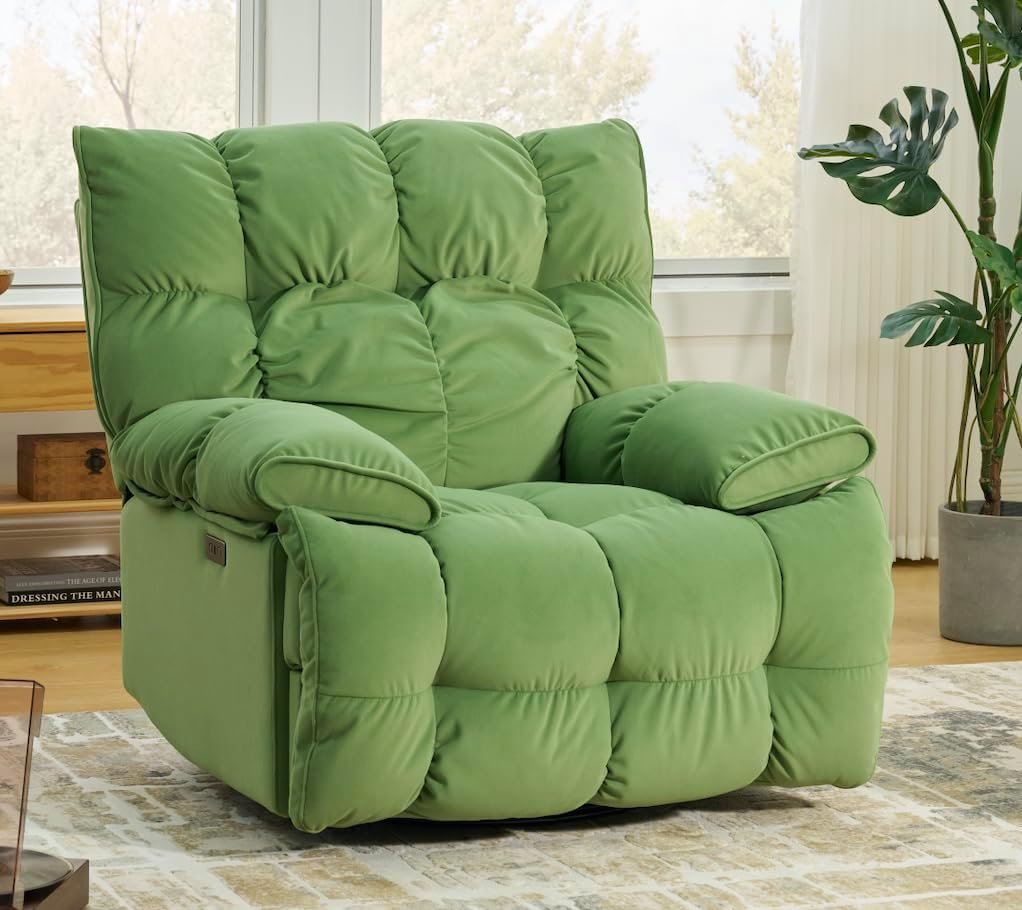 Plush Recliner Chair for Living Room, Overstuffed Soft Cushion Armchair with Deep Seat, Cozy Lounge Chair for Relaxing