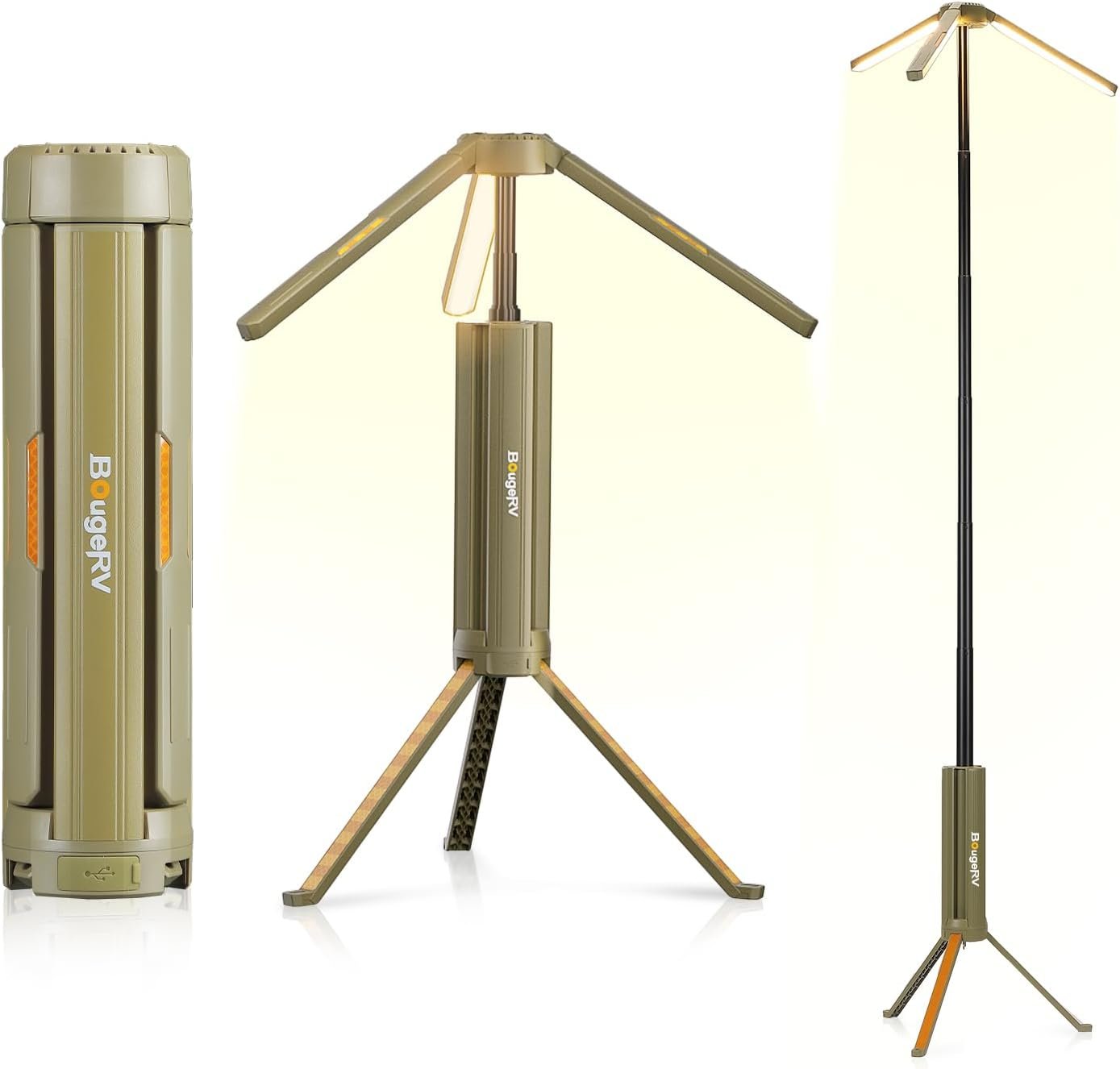 Rechargeable Camping Light 15600mAh, Telescopic Collapsible LED Lamp, Dimmable & Waterproof for Outdoor Use