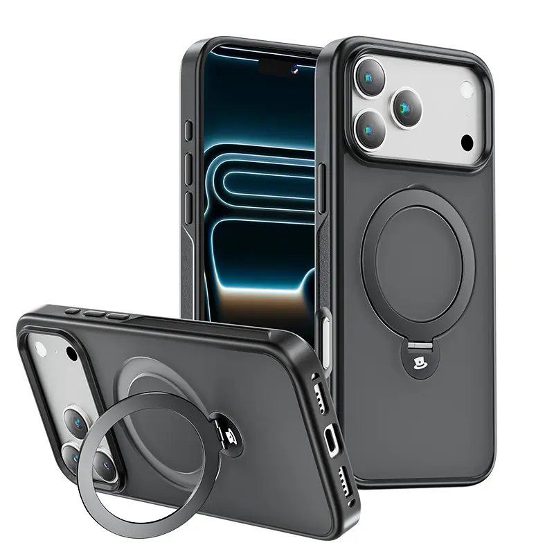 MAGIC JOHN 360° Rotating Magnetic iPhone Case, Magnetic Stand with Adjustable Viewing Angle for Hands-Free Use