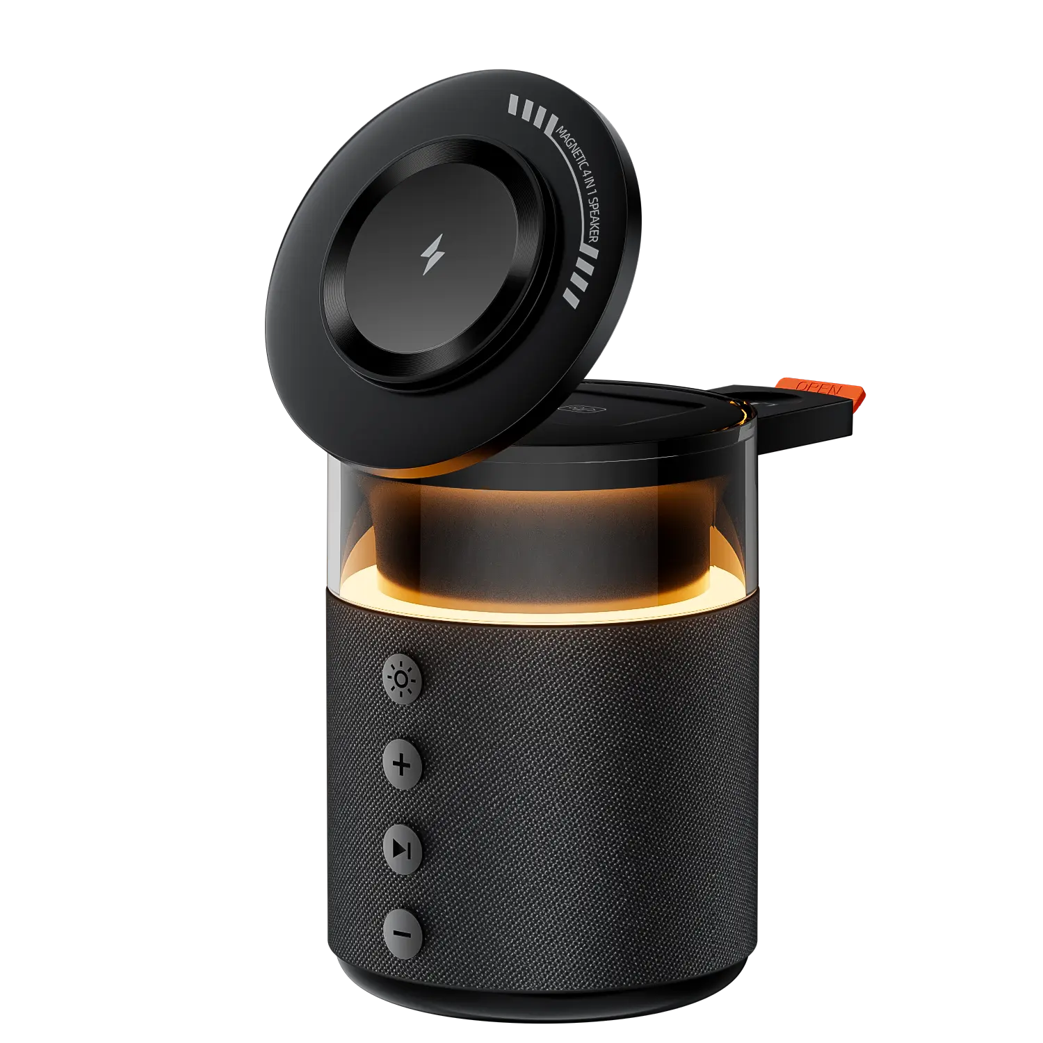 BLKE Wireless Charging Station 5-in-1, MagSafe Fast Charger with Bluetooth Speaker, Night Light, 360° Sound, 33W Adapter for iPhone, Apple Watch and Earbuds
